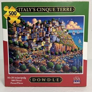 Italy's Cinque Terre 500 Piece 16"x20" Jigsaw Puzzle Dowdle Folk Art NEW IN BOX!